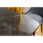 Naj s svojo eleganco tudi vaš prostor popestri miza KALI 2. Plošča mize je iz MDF in kaliranega stekla, efekt kamna . Noge mize so iz kovine v črno/zlati