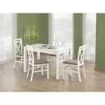 Jedilna miza ZAVI bela je narejena iz kakovostnih materialov. Je sodobna, elegantna in stabilna. Dimenzije: - D: 120 x G: 68 x V: 76 cm Material: - Laminirana