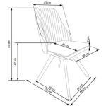 Jedilni stol BLAŽKA, je kvaliteten in kakovosten kos pohištva. Sedišče in naslon za hrbet sta narejena iz umetnega usnja, kar zagotavlja udobje. Podnožje