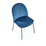 Stol Lili modra, je kombinacija kakovosti in elegance. Izdelan je iz kakovostne žametne tkanine v modri barvi. Kovinske noge v črni barvi zagotavljajo