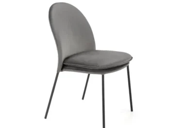 Stol Lili siva, je kombinacija kakovosti in elegance. Izdelan je iz kakovostne žametne tkanine v sivi barvi. Kovinske noge v črni barvi zagotavljajo