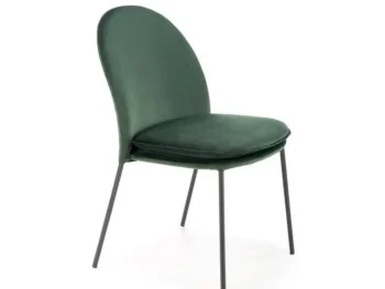 Stol Lili temno zelen, je kombinacija kakovosti in elegance. Izdelan je iz kakovostne žametne tkanine v zeleni barvi. Kovinske noge v črni barvi zagotavljajo