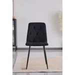 Jedilni stol MILA velvet črna je odlična rešitev za kombiniranje v minimalističen ali industrijski stil prostora. Kombinacija rjavega prešitega blaga s