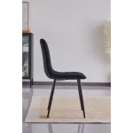Jedilni stol MILA velvet črna je odlična rešitev za kombiniranje v minimalističen ali industrijski stil prostora. Kombinacija rjavega prešitega blaga s
