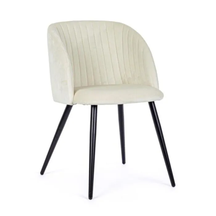 Jedilni stol QUEEN bela modernega dizajna, bo polepšal vsak prostor. Za večje udobje je stol oblazinjen z poliuretansko peno, ki je oblečena v mehko