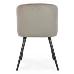 Jedilni stol QUEEN taupe je modernega dizajna. Črne kovinske noge zagotavljajo stabilnost. Sedalni del je narejen iz poliuretanske pene ki je oblečena v