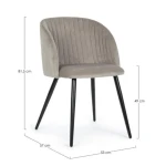 Jedilni stol QUEEN taupe je modernega dizajna. Črne kovinske noge zagotavljajo stabilnost. Sedalni del je narejen iz poliuretanske pene ki je oblečena v