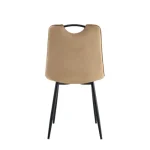 Jedilni stol VALERIO velvet beige je odlična rešitev za kombiniranje v minimalističen ali industrijski stil prostora. Kombinacija rjavega prešitega blaga s
