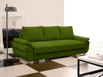 Kavč KRISTA je praktičen in eleganten. Narejen je iz umetnega usnja. Kavč je vzmeten z Bonell vzmetenjem, zato je spanje na njem udobno. Pri raztegnitvi vam