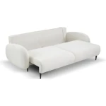 Kavč NEBO je udoben in moderen kavč, naklonjen dizajnu iz starejših časov. Zaobljene, mehke oblike, strukturna tkanina, okrasne blazine in lesene noge bodo