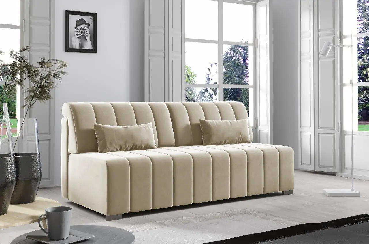 Kavč SOFIA Kavč SOFIA je idealen kos pohištva, ki popestri vaš prostor. Je odlična garnitura po odlični ceni. Narejen je iz kvalitetnih materialov in kakovostnega