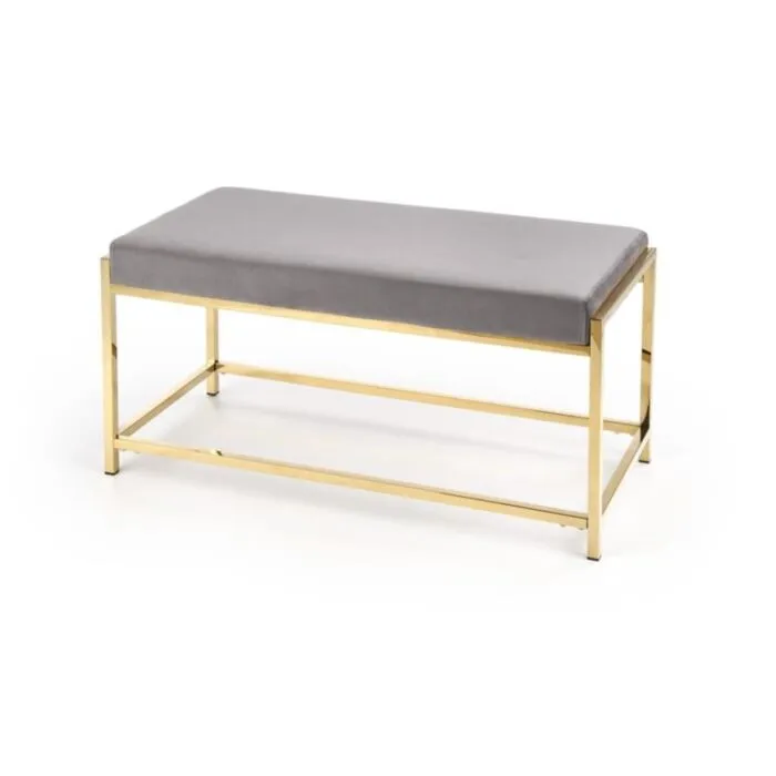 Klop Kira Klop KIRA je zelo praktična in stabilna. Narejena je iz blaga v sivi barvi, noge pa so iz kromiranega jekla pobarvane v zlato barvo. Dimenzije: - Š: 97