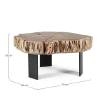 Klubska miza KEVAL NATURAL 70X65 je narejena iz lesa ter jeklenih nog. Dimenzije: širina: 70cm globina: 65cm višina: 33cm