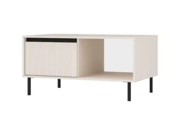 Klubska miza MILI bež je elegantna in funkcionalna izbira za vsak dom. Korpus je izdelan iz kakovostne laminirane plošče debeline 16 mm v nežni bež