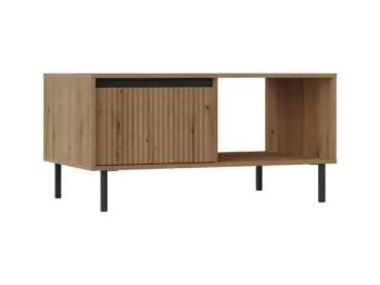 Klubska miza MILI hrast je elegantna in funkcionalna izbira za vsak dom. Korpus je izdelan iz kakovostne laminirane plošče debeline 16 mm v nežni hrast