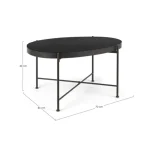 Klubska mizica RASHIDA 70x46 črna ima kovinski okvir in stekleni vrh. Ima štiri stabilne nogice, ki doprinesejo eleganco. Material: - Kovina - Steklo Barva: