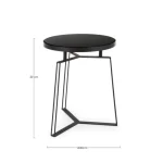 Klubska mizica ZAIRA D40 črna ima jekleno okvirje in stekleni vrh. Material: - Jeklo - Steklo Barva: - Črna Dimenzije: širina: Ø40cm višina: 50hcm