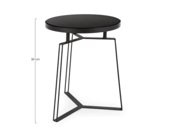Klubska mizica ZAIRA D40 črna ima jekleno okvirje in stekleni vrh. Material: - Jeklo - Steklo Barva: - Črna Dimenzije: širina: Ø40cm višina: 50hcm