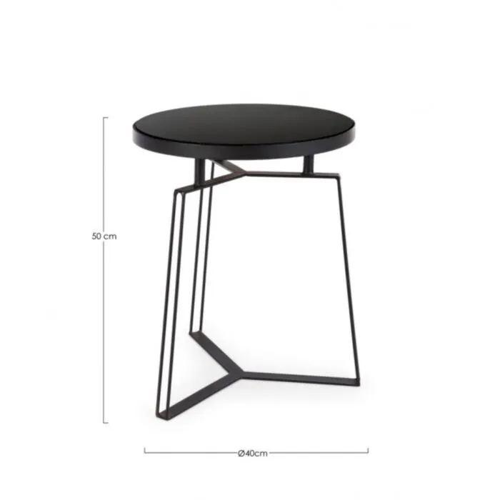 Klubska mizica ZAIRA D40 črna Klubska mizica ZAIRA D40 črna ima jekleno okvirje in stekleni vrh. Material: - Jeklo - Steklo Barva: - Črna Dimenzije: širina: Ø40cm višina: 50hcm
