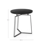 Klubska mizica ZAIRA D50 črna ima jekleno okvirje in stekleni vrh. Material: - Jeklo - Steklo Barva: - Črna Dimenzije: širina: Ø50cm višina: 55hcm