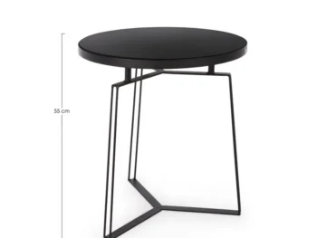 Klubska mizica ZAIRA D50 črna ima jekleno okvirje in stekleni vrh. Material: - Jeklo - Steklo Barva: - Črna Dimenzije: širina: Ø50cm višina: 55hcm