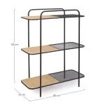 Knjižna omara ELYOT 3P ima jekleno ogrodje in ratan kombinacijo. Samo za interno uporabo. Material: - Jeklo - Ratan Barva: - Črna Dimenzije: širina: 82cm