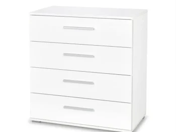 Komoda JOLLY 2 je primerna za vsak prostor. Narejena je iz laminirane plpšče z ABS robovi. Korpus komode je v beli barvi. Fronta komode je dobavljiva v