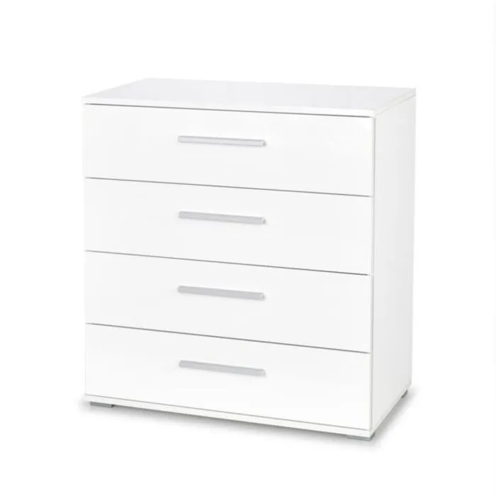 Komoda JOLLY 2 je primerna za vsak prostor. Narejena je iz laminirane plpšče z ABS robovi. Korpus komode je v beli barvi. Fronta komode je dobavljiva v