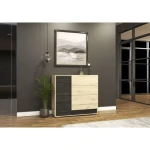 Komoda LAVA je primerna za vsako spalnico ali dnevno sobo. Odlično se poda h vsakemu stilu. Narejena je iz laminirane plošče debeline 16 mm, robovi so ABS.