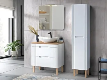Kopalniški blok FINA 80 je hkrati enostaven in eleganten. Bela barva je popolna kombinacija, ki se poda vsakemu stilu kopalniškega interierja. Kolekcija je