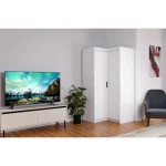 Kotna garderobna omara CINDY 1 - 100 x 100 cm je klasičnega videza zato je primerna za vsak prostor. Omara je zelo kvalitetna, izdelana v EU. Narejena iz