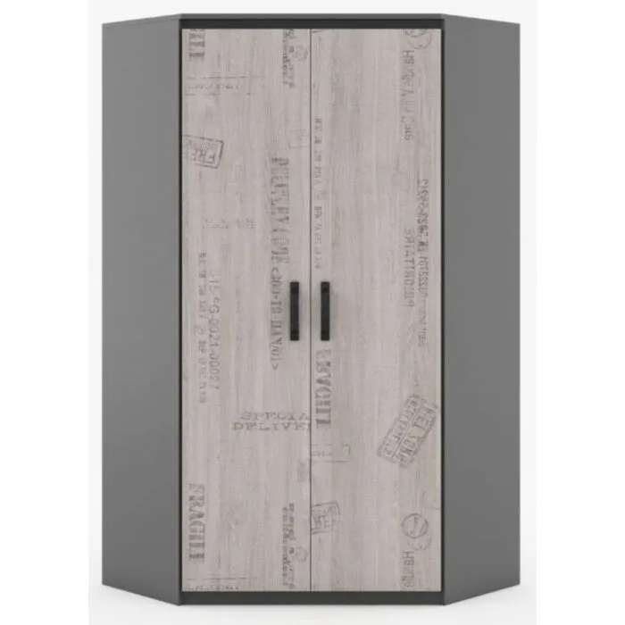 Kotna garderobna omara MAJA Kotna garderobna omara MAJA je primerna za vsako najstniško ali mladinsko sobo. Ima moderen dizajn in prostora. Vsebuje polic ter palico za obešalnik.