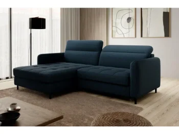 Kotna sedežna garnitura GABY je manjša sedežna garnitura, ustvarjenja za manjše prostore, vendar zato nič manj elegantna in moderna. Sedežna garnitura je