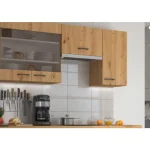 Kuhinjski blok ENA 270 x 220 cm je kuhinja v barvi črne mat in artisan hrasta. Narejena je iz laminirane plošče (16 mm) in melamina. Plošča je