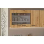 Kuhinjski blok ENA 270 x 220 cm je kuhinja v barvi črne mat in artisan hrasta. Narejena je iz laminirane plošče (16 mm) in melamina. Plošča je