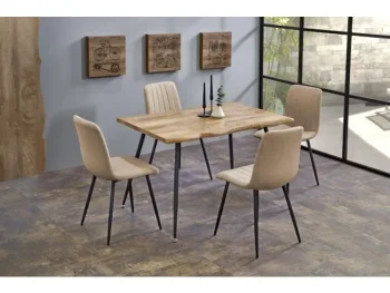Moderna miza KAJA  bo poživela vsako kuhinjo. Miza je kvalitetna ter stabilna. Barva: - hrast/črna Dimenzije: -širina: 120cm -globina: 80cm -višina:
