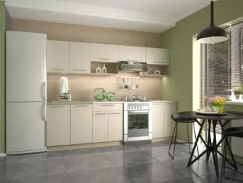 Kuhinjski blok POLONA 260 cm je dobavljiv v vanilija/sonoma barvi. Korpusi so iz laminirane plošče debeline 16 mm. Laminirane plošče so najpogosteje