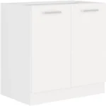 Kuhinjski blok STELLA 240 cm narejen iz kvalitetne laminirane plošče. Dobavljiv je v beli mat barvi. Debelina delovnega pulta je 28 mm. Kuhinja je