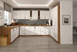 Kuhinjski blok STIL 1- 265 x 300 x 180 cm je dobavljiva v beli barvi. Debelina delovnega pulta je 38 mm. Fronte kuhinje imajo MDF rob. Kuhinja je izdelana iz