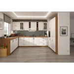 Kuhinjski blok STIL 2- 265 x 300 x 180 cm je dobavljiva v beli barvi. Debelina delovnega pulta je 38 mm. Fronte kuhinje imajo MDF rob. Kuhinja je izdelana iz