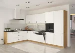 Kuhinjski blok STIL 210 x 350 cm je dobavljiva v beli barvi. Debelina delovnega pulta je 38 mm. Fronte kuhinje imajo MDF rob. Kuhinja je izdelana iz