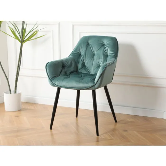 Kuhinjski stol ADO velvet mint Kuhinjski stol ADO velvet mint je izdelan iz visoko kakovostne tkanine velvet. Močna stabilna kovinska konstrukcija mu zagotavlja vzdržljivost ter