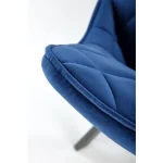 Kuhinjski stol ANA temno modra, je eleganten, moderen in trpežen. Je izjemno udoben in mehak saj je oblazinjen v mehko žametno tkanino v črni barvi. Črne
