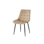 Kuhinjski stol LARA beige je odlična rešitev za kombiniranje v minimalističen ali industrijski stil prostora. Kombinacija beige prešitega blaga s črnimi