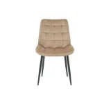 Kuhinjski stol LARA beige je odlična rešitev za kombiniranje v minimalističen ali industrijski stil prostora. Kombinacija beige prešitega blaga s črnimi