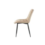 Kuhinjski stol LARA beige je odlična rešitev za kombiniranje v minimalističen ali industrijski stil prostora. Kombinacija beige prešitega blaga s črnimi
