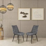 Kuhinjski stol LARA velvet siva je odlična rešitev za kombiniranje v minimalističen ali industrijski stil prostora. Kombinacija sivega prešitega blaga s