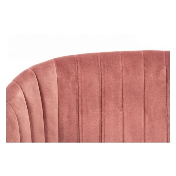 Kuhinjski stol QUEEN roza Kuhinjski stol QUEEN roza ima noge iz kovine, obložen je z poliuretansko peno ki ima prevleko iz 100% poliestra, ki daja učinek žameta. Material: - Kovina -