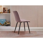 Kuhinjski stol TARIK roza blago, v kombinaciji roza prešitega blaga s črnimi kovinskimi nogami se poda v vsak ambient. Noge so prašno barvane z debelino