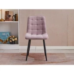 Kuhinjski stol TARIK roza blago, v kombinaciji roza prešitega blaga s črnimi kovinskimi nogami se poda v vsak ambient. Noge so prašno barvane z debelino